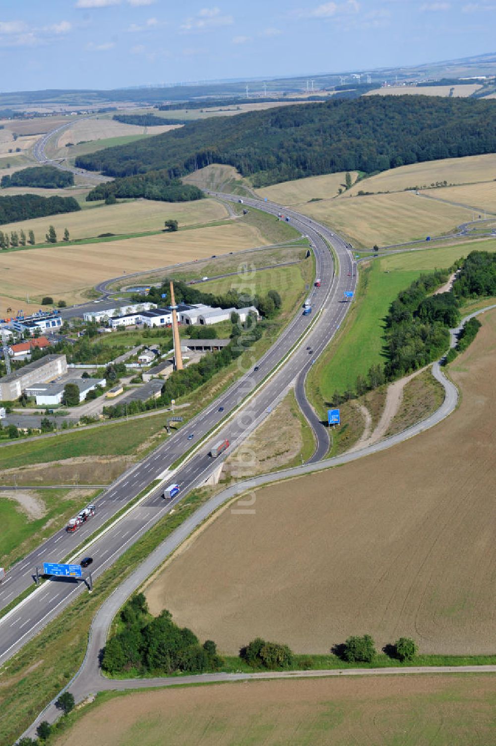 Luftaufnahme Eisenach - Nordverlegung / Umfahrung Hörselberge der Autobahn E40 / A4 in Thüringen