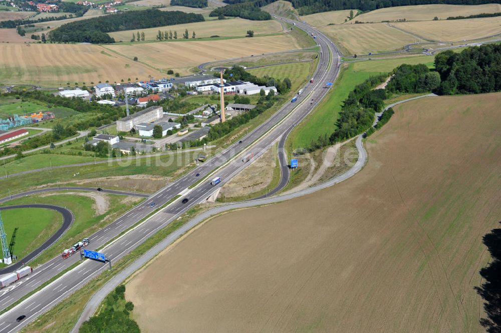 Eisenach von oben - Nordverlegung / Umfahrung Hörselberge der Autobahn E40 / A4 in Thüringen