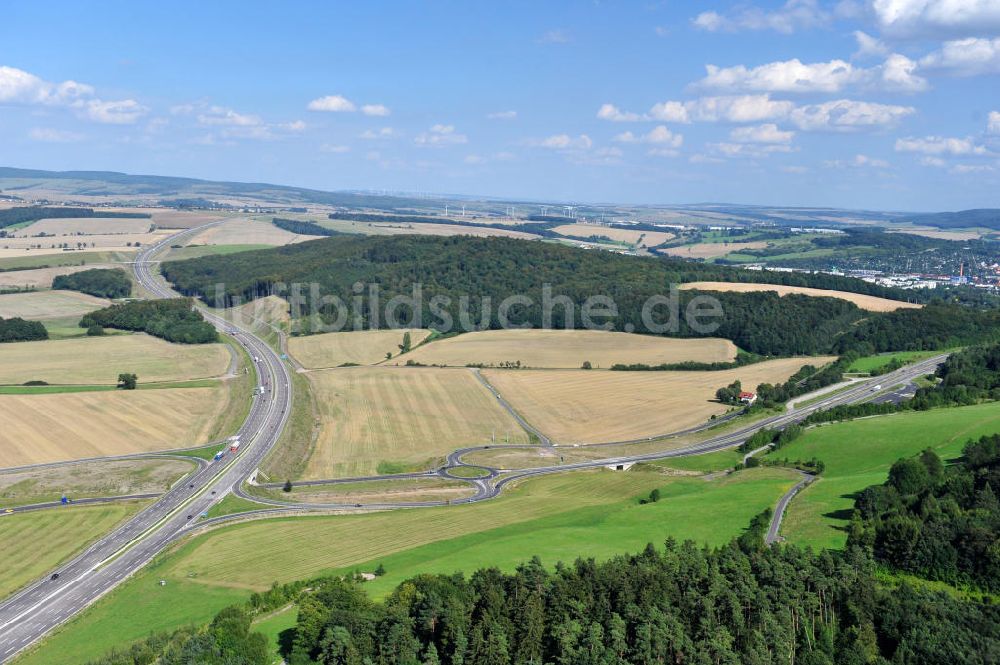 Eisenach aus der Vogelperspektive: Nordverlegung / Umfahrung Hörselberge der Autobahn E40 / A4 in Thüringen