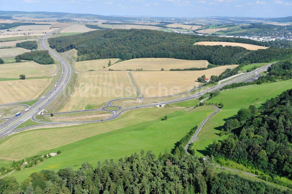 Luftbild Eisenach - Nordverlegung / Umfahrung Hörselberge der Autobahn E40 / A4 in Thüringen