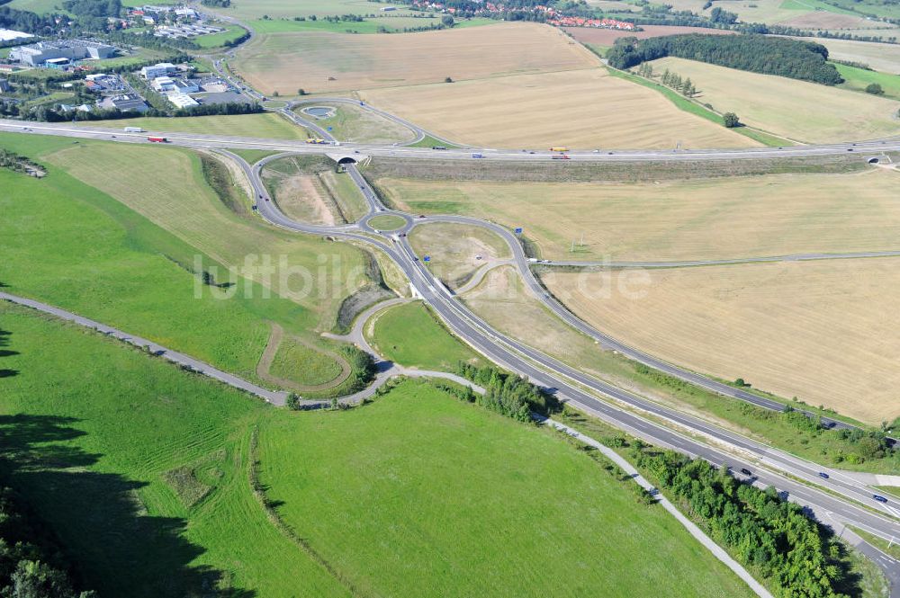 Eisenach von oben - Nordverlegung / Umfahrung Hörselberge der Autobahn E40 / A4 in Thüringen