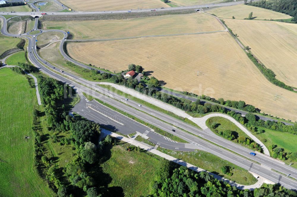 Eisenach aus der Vogelperspektive: Nordverlegung / Umfahrung Hörselberge der Autobahn E40 / A4 in Thüringen