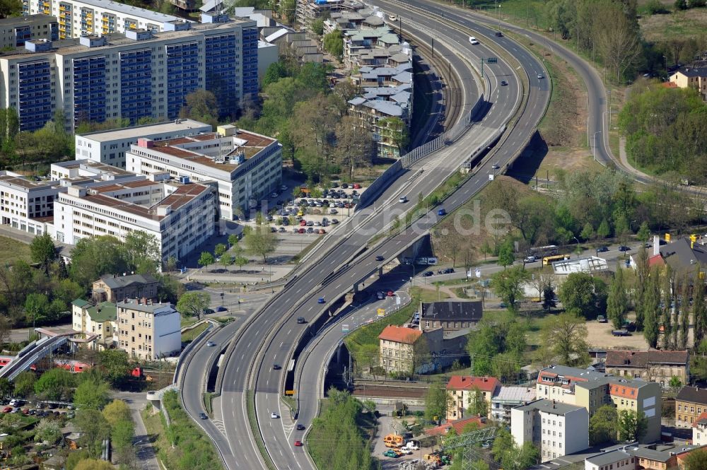 Luftbild Potsdam - Nuthe- Schnellstraße am Potsdamer Stadtteil Babelsberg