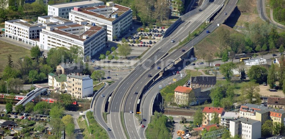 Luftaufnahme Potsdam - Nuthe- Schnellstraße am Potsdamer Stadtteil Babelsberg