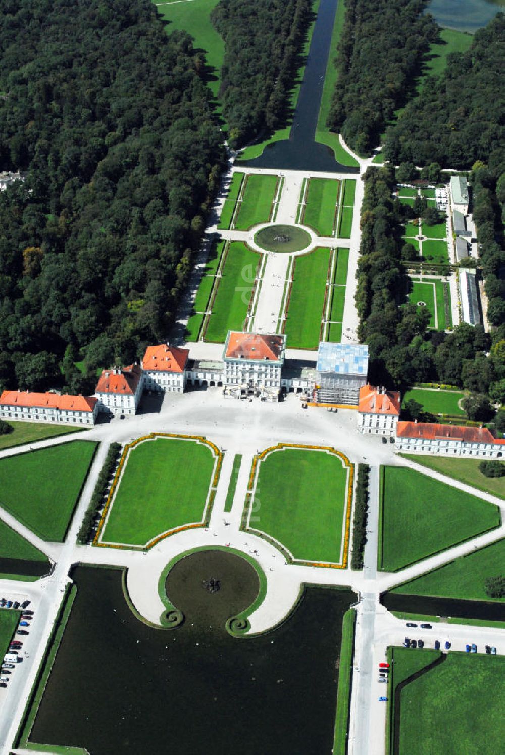 München aus der Vogelperspektive: Nymphenburger Schlosspark in München