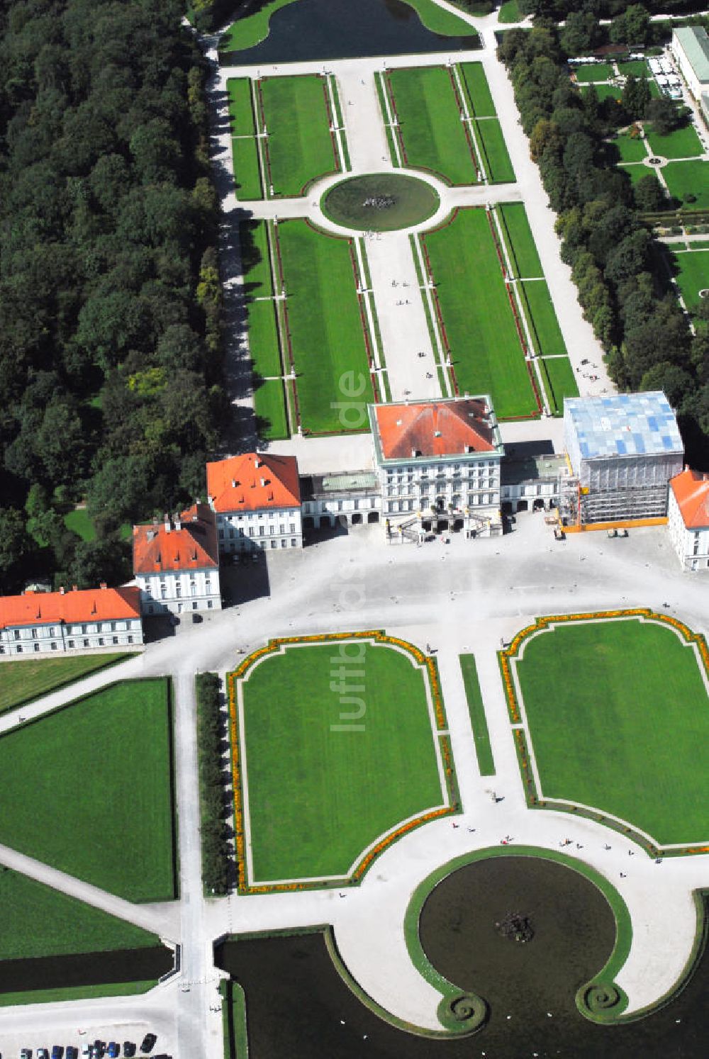 München aus der Vogelperspektive: Nymphenburger Schlosspark in München