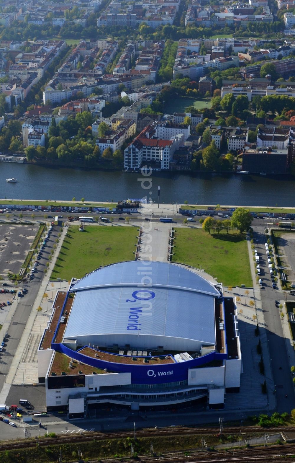 Luftbild Berlin - O2- Arena in Berlin- Friedrichshain