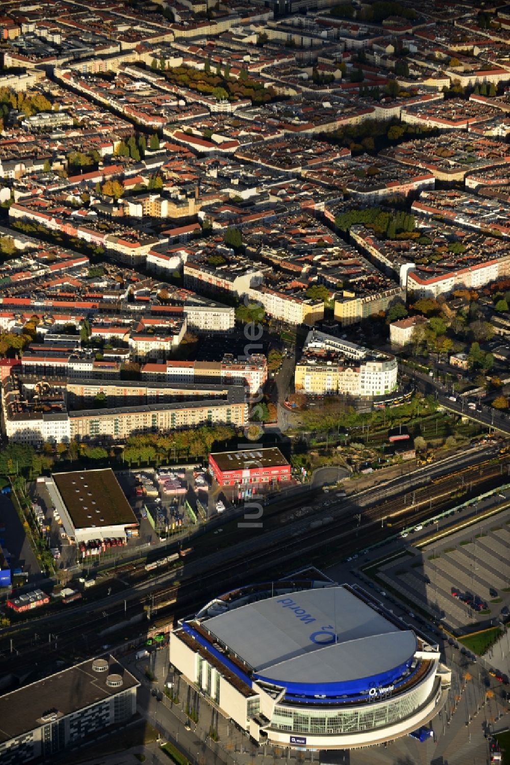 Luftbild Berlin - O2- Arena in Berlin - Friedrichshain