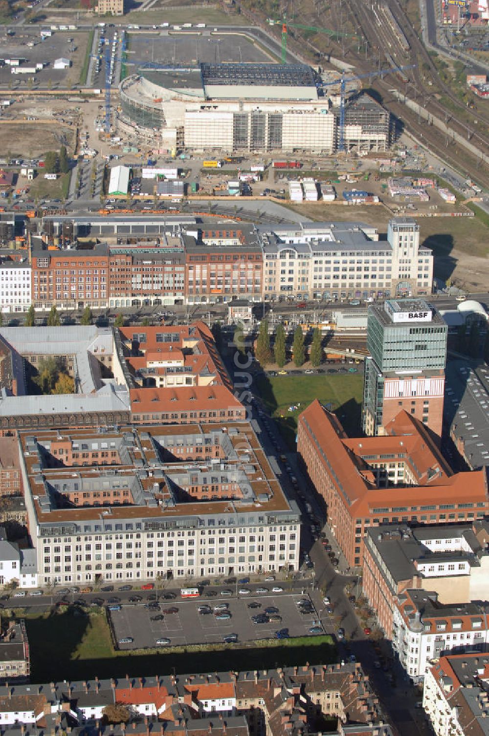 Luftbild Berlin - Oberbaum-City im Ortsteil Berlin-Friedrichshain