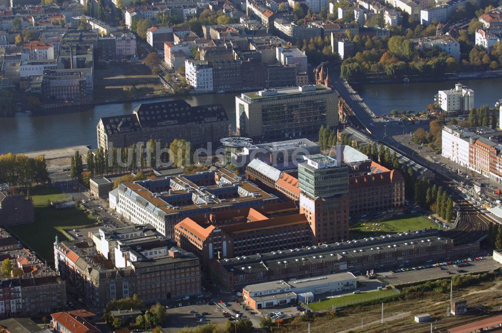 Luftbild Berlin - Oberbaum-City im Ortsteil Berlin-Friedrichshain