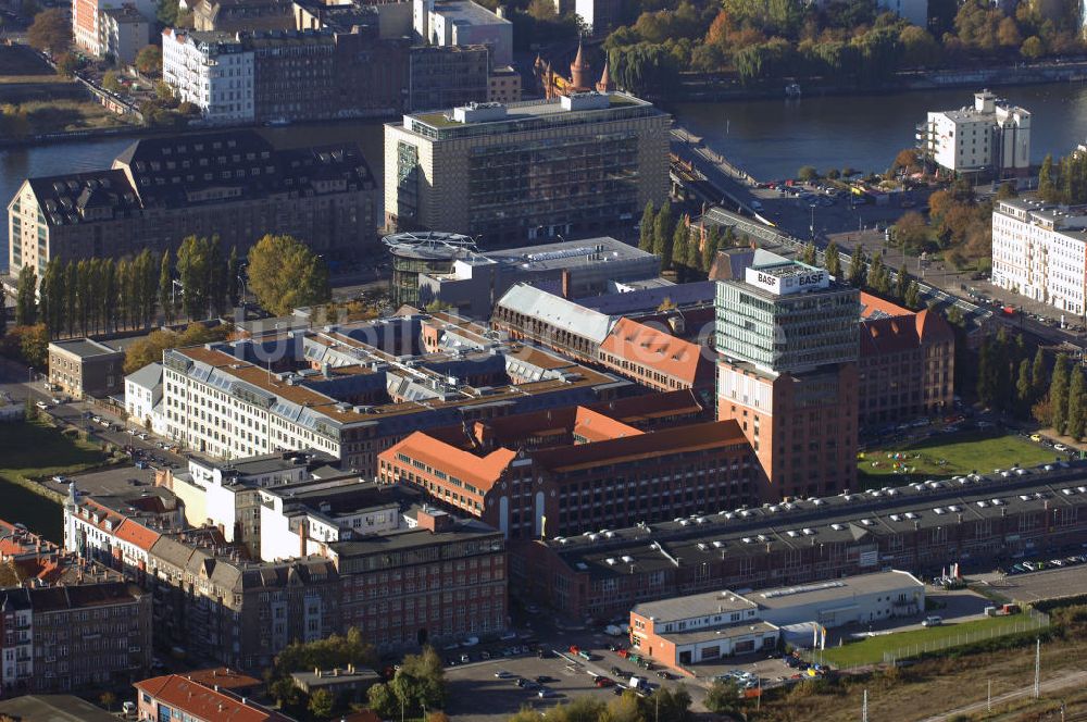 Luftaufnahme Berlin - Oberbaum-City im Ortsteil Berlin-Friedrichshain