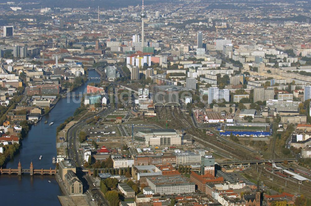 Luftbild Berlin - Oberbaum-City im Ortsteil Berlin-Friedrichshain