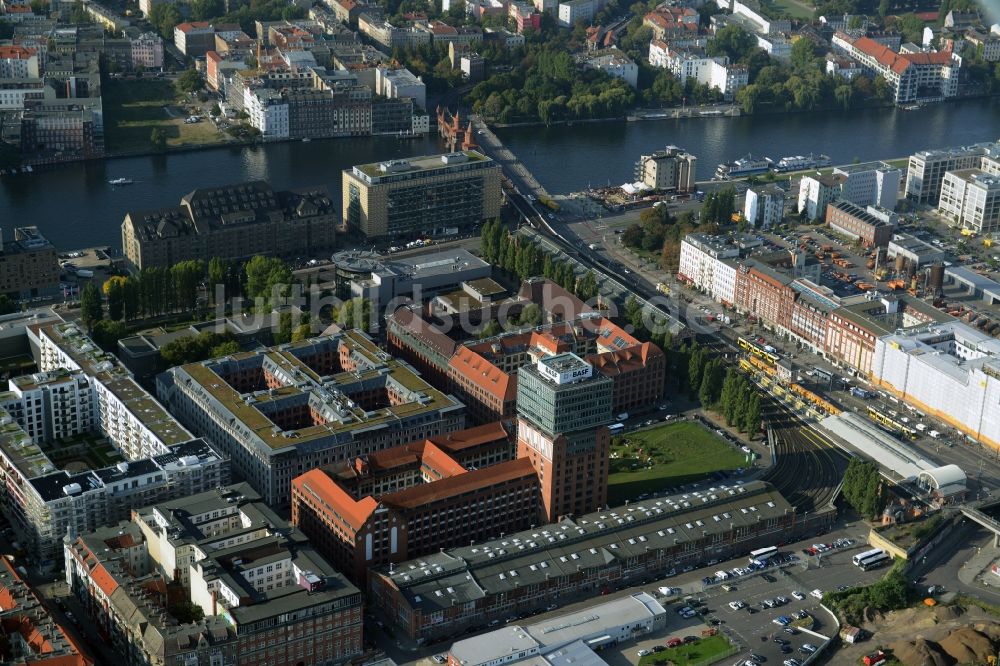 Luftbild Berlin - Oberbaum City im Ortsteil Friedrichshain in Berlin