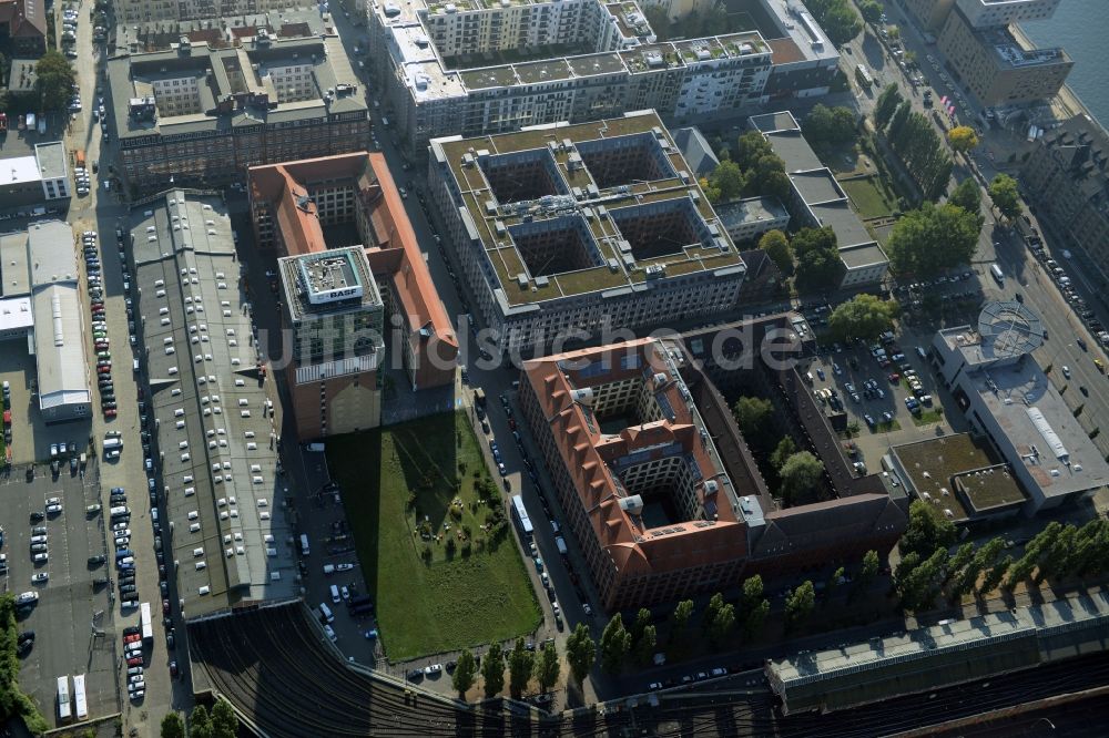 Luftaufnahme Berlin - Oberbaum City im Ortsteil Friedrichshain in Berlin