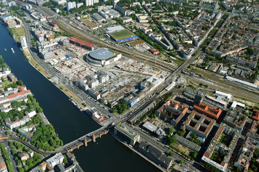 Luftbild Berlin - Oberbaum City im Ortsteil Friedrichshain in Berlin