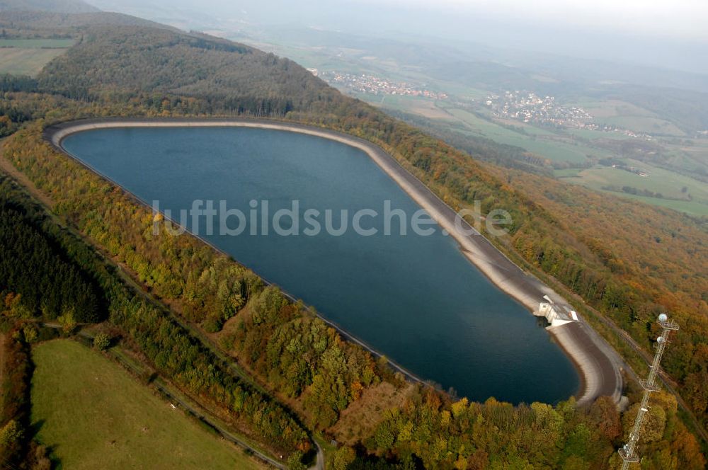 Naensen von oben - Oberbecken bei Naensen des Pumpspeicherwerk Erzhausen