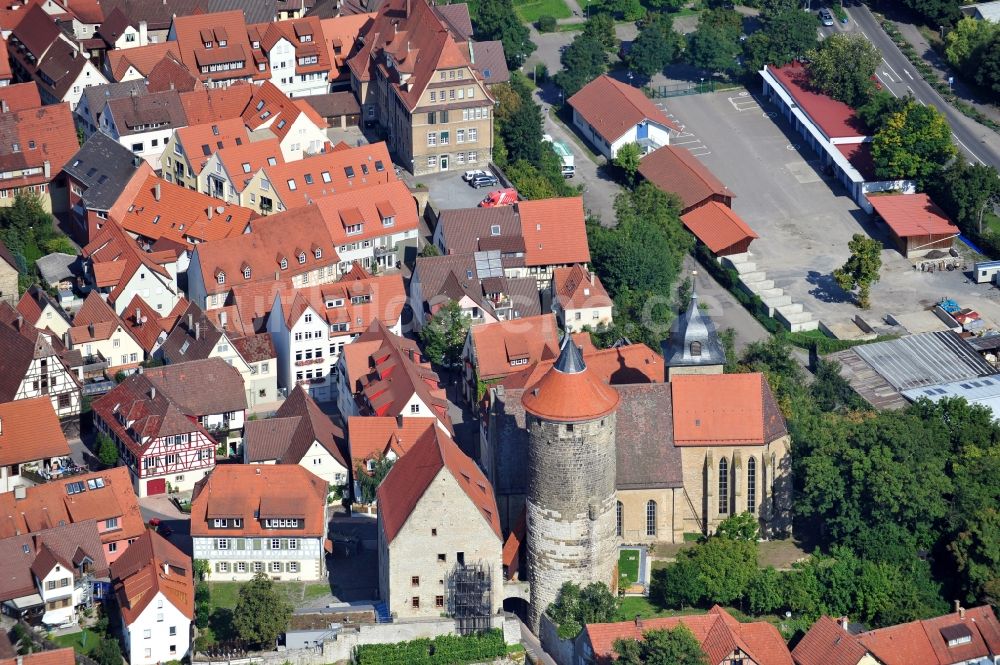 Besigheim von oben - Obere Burg in Besigheim im Bundesland Baden-Württemberg