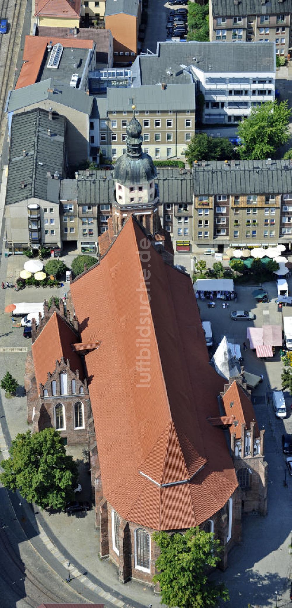 Cottbus aus der Vogelperspektive: Oberkirche St. Nikolai Cottbus