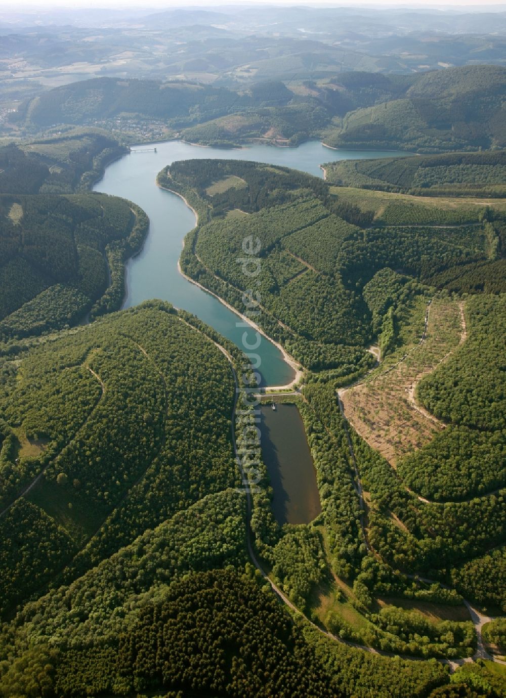 Dorsten aus der Vogelperspektive: Obernaustausee in Netphen im Bundesland Nordrhein-Westfalen