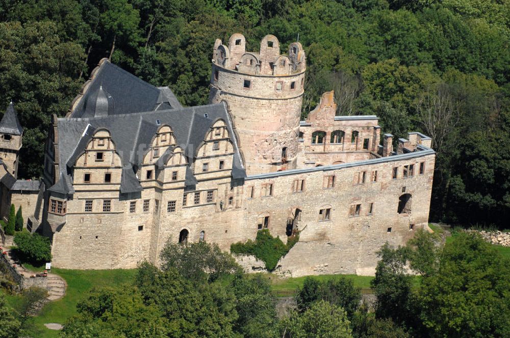 Kranichfeld von oben - Oberschloss Kranichfeld in Thüringen