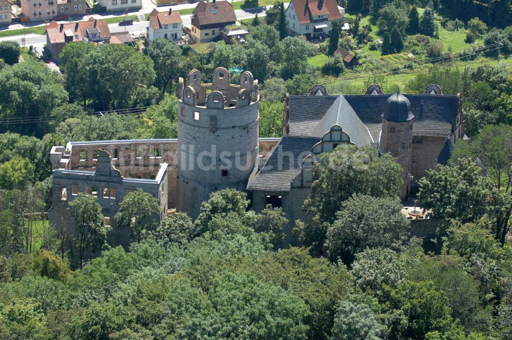 Kranichfeld aus der Vogelperspektive: Oberschloss Kranichfeld in Thüringen