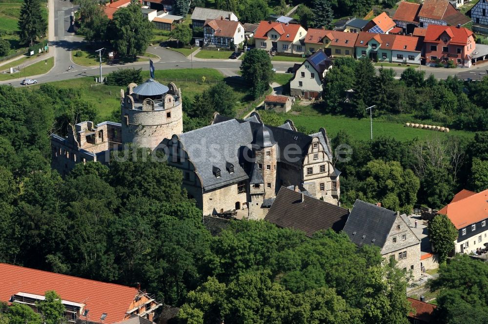 Kranichfeld von oben - Oberschloss Kranichfeld im Bundesland Thüringen