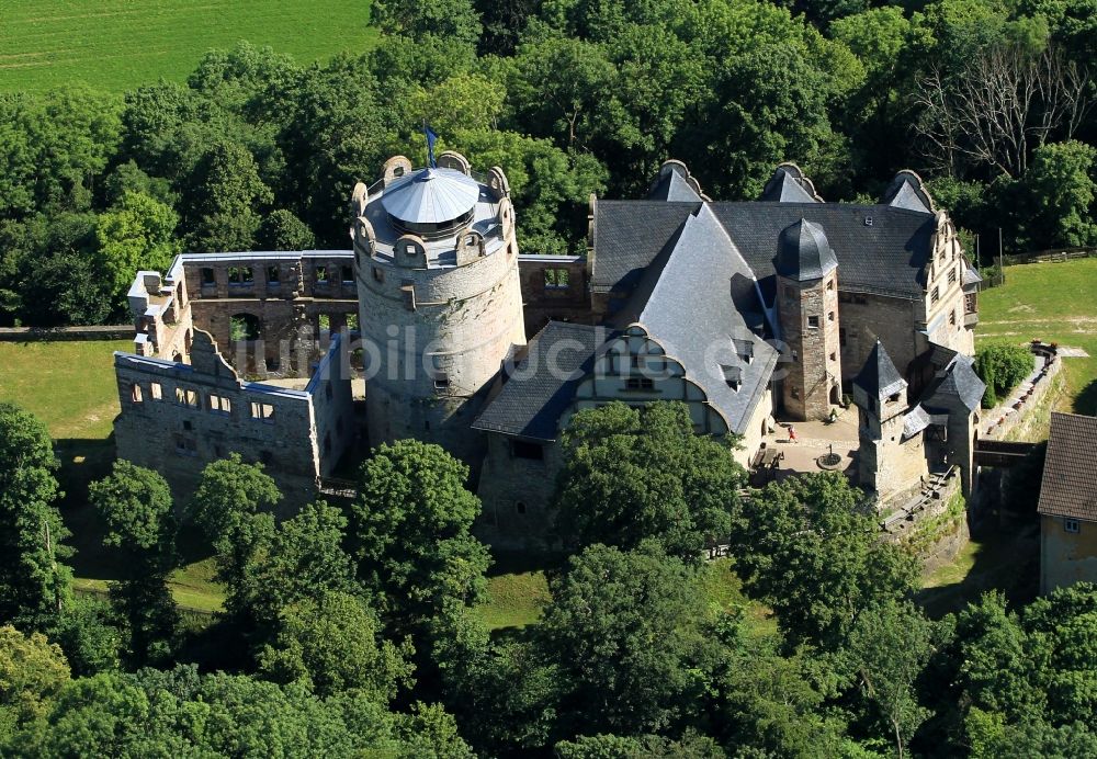 Kranichfeld aus der Vogelperspektive: Oberschloss Kranichfeld im Bundesland Thüringen