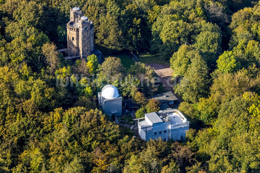 Luftaufnahme Hagen - Observatorium und Planetariums- Kuppelbau- Gebäudekomplex der Volkssternwarte Hagen in Hagen im Bundesland Nordrhein-Westfalen