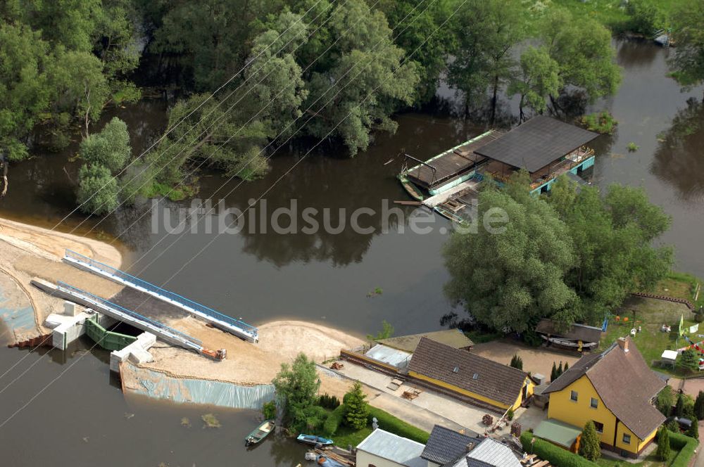 Luftbild Brieskow-Finkenheerd - Oder Hochwasser in Brieskow-Finkenheerd in Brandenburg