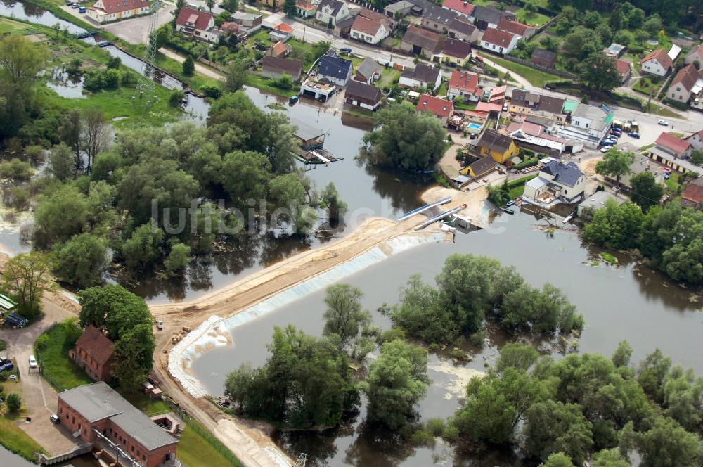 Luftbild Brieskow-Finkenheerd - Oder Hochwasser in Brieskow-Finkenheerd in Brandenburg