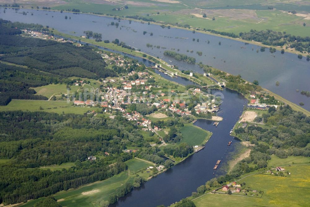 Hohensaaten von oben - Oderhochwasser