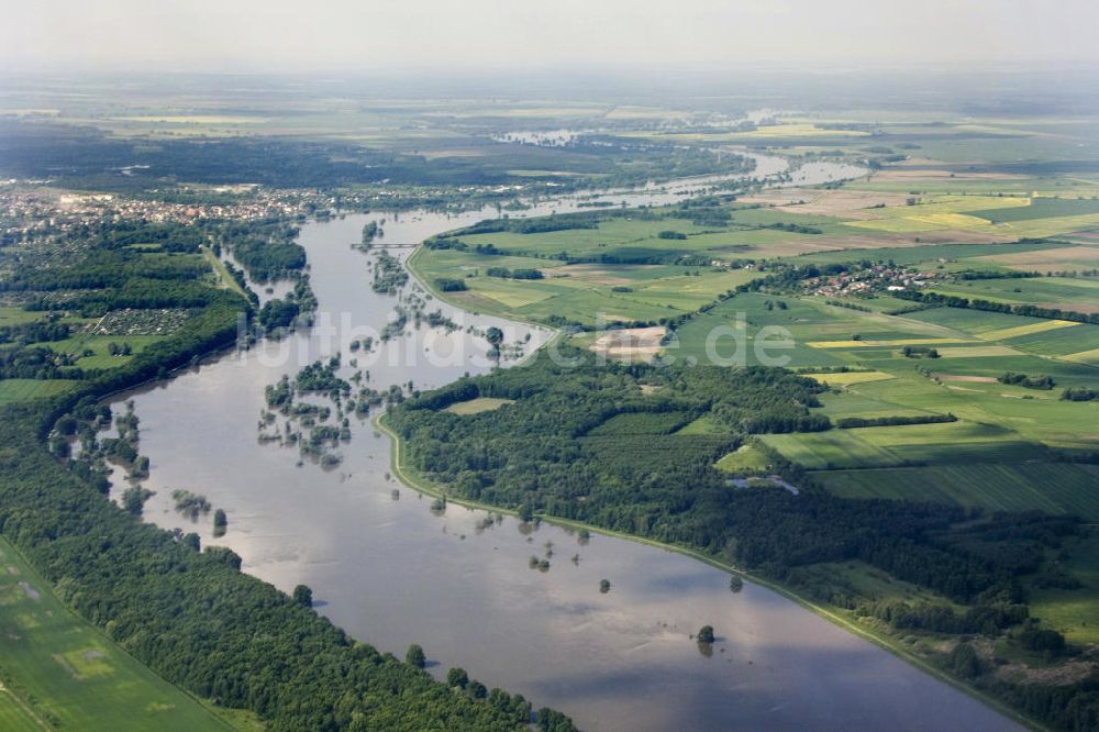 Eisenhüttenstadt aus der Vogelperspektive: Oderhochwasser