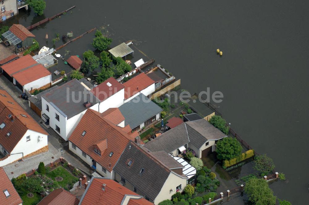 Luftaufnahme Eisenhüttenstadt - Oderhochwasser 2010 in Eisenhüttenstadt im Bundesland Brandenburg