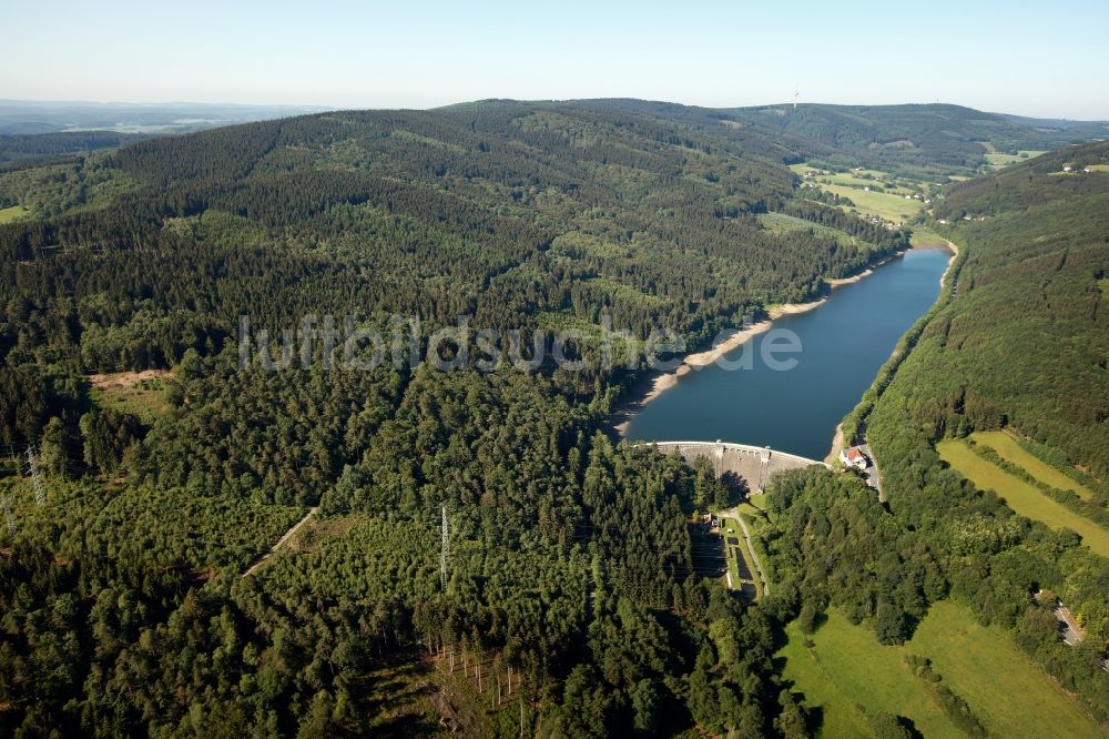 Plettenberg aus der Vogelperspektive: Oestertalsperre in Plettenberg im Bundesland Nordrhein-Westfalen