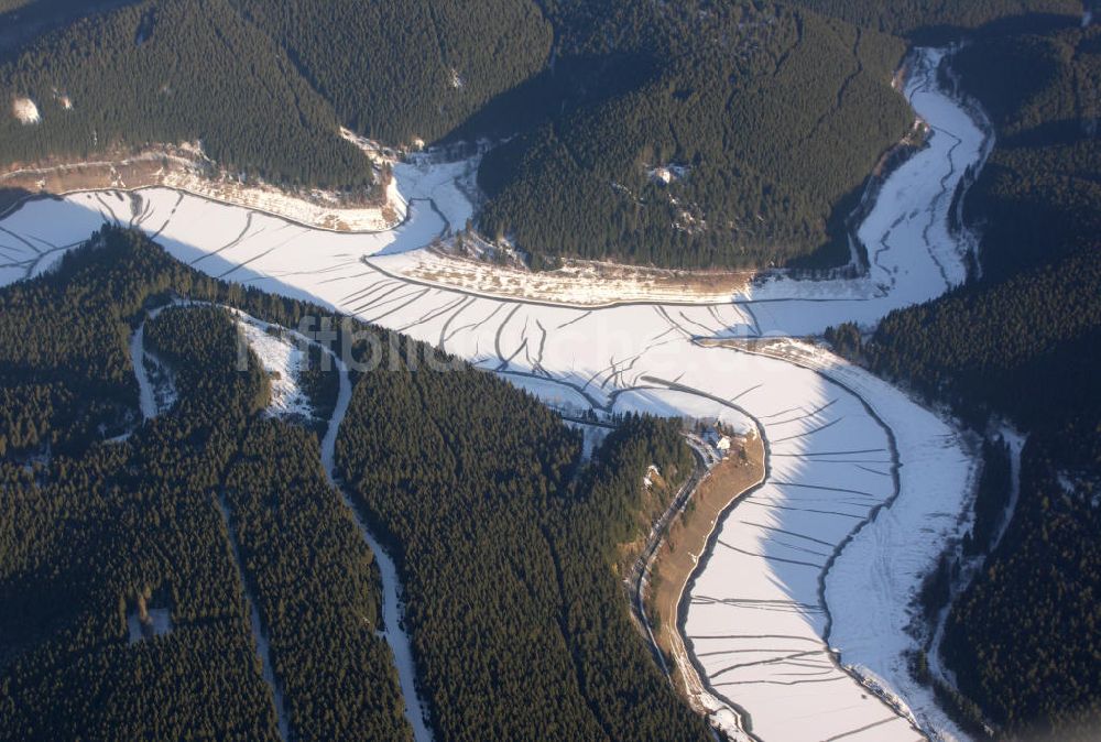 Altenau von oben - Okerstausee bei Altenau