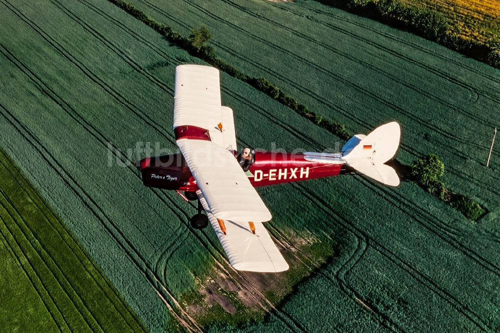 Luftbild Hürup - Oldtimer Flugzeug im Luftraum in Hürup im Bundesland Schleswig-Holstein