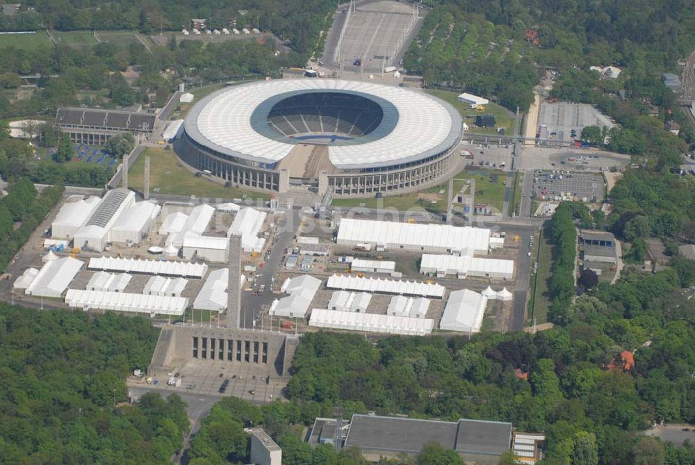 Luftaufnahme Berlin - Olympiastadion Berlin vor der Fußballweltmeisterschaft