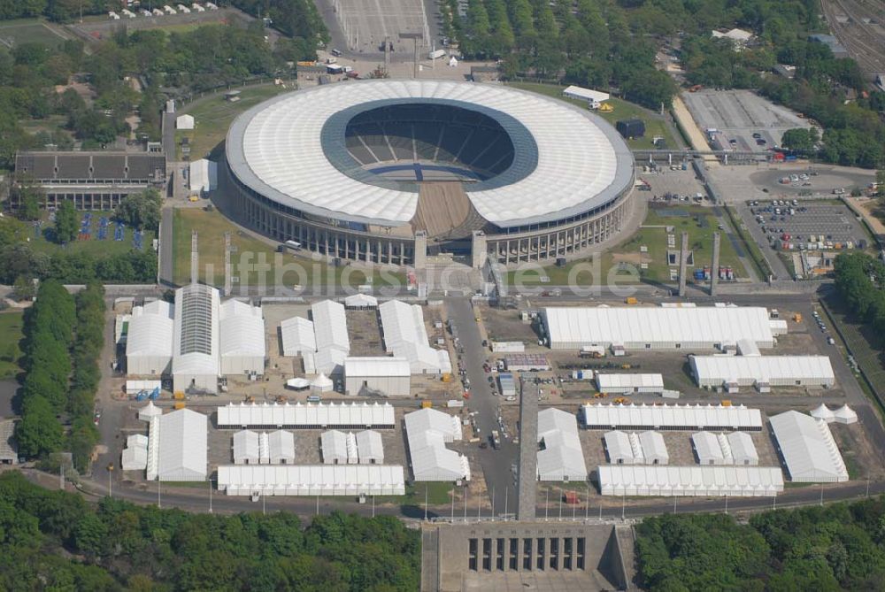 Berlin aus der Vogelperspektive: Olympiastadion Berlin vor der Fußballweltmeisterschaft