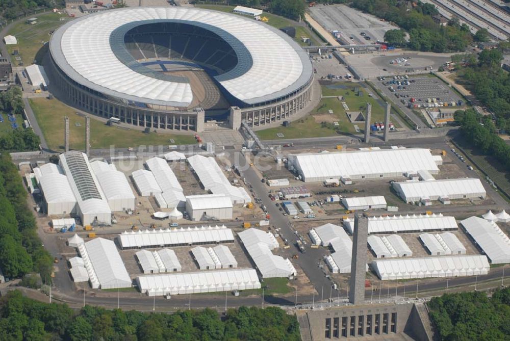 Luftbild Berlin - Olympiastadion Berlin vor der Fußballweltmeisterschaft