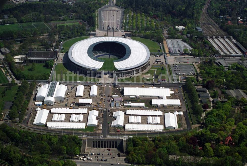 Luftbild Berlin - Olympiastadion Berlin vor der Fußballweltmeisterschaft