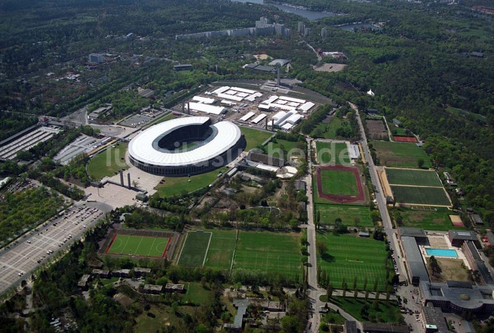 Luftbild Berlin - Olympiastadion Berlin vor der Fußballweltmeisterschaft