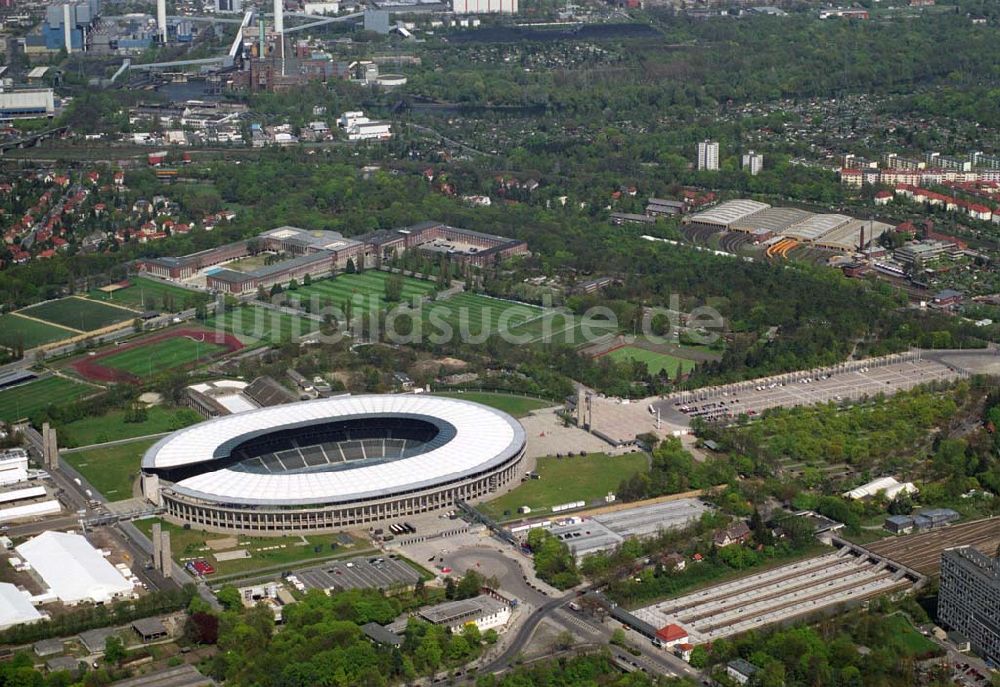 Luftbild Berlin - Olympiastadion Berlin vor der Fußballweltmeisterschaft