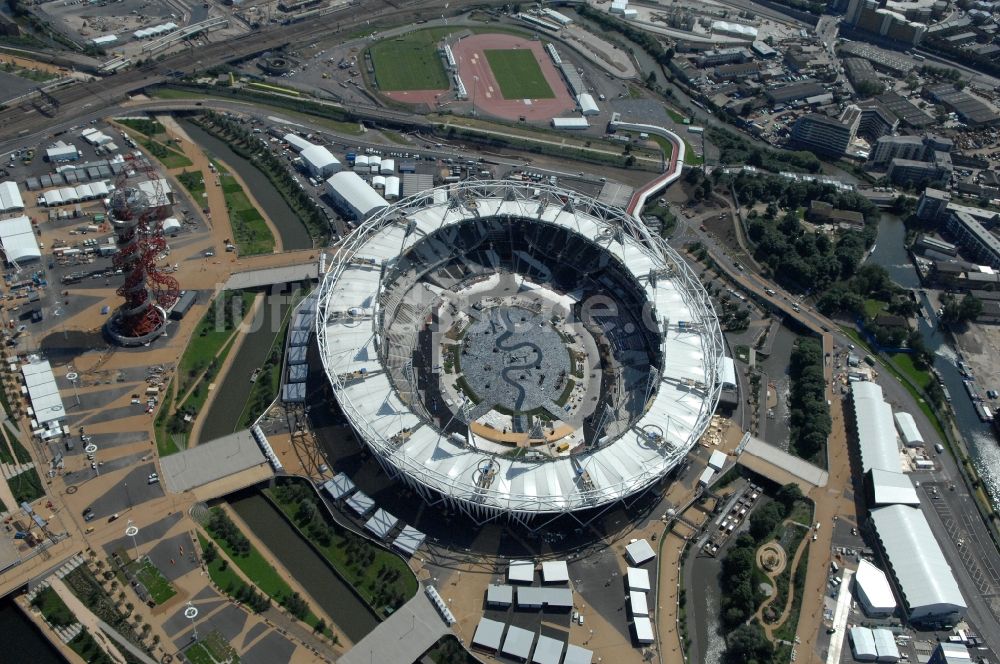 Luftaufnahme London - Olympiastadion London im Olympiapark und ein Austragungsort der Olympischen Spiele 2012