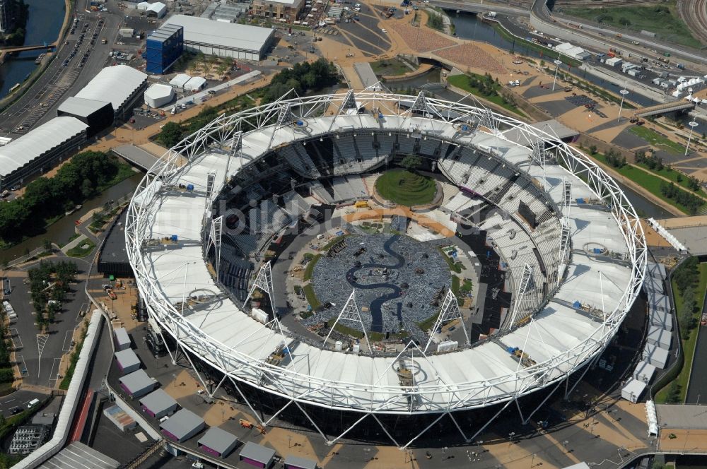 London von oben - Olympiastadion London im Olympiapark und ein Austragungsort der Olympischen Spiele 2012