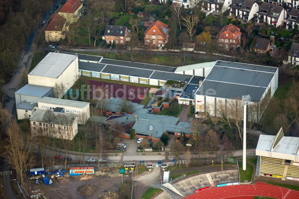 Luftbild Bochum - Olympiastützpunkt mit Sporthallen und Internatsgebäude im Bochumer Stadtteil Wattenscheid im Bundesland Nordrhein-Westfalen