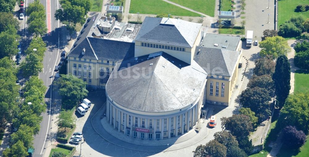 Saarbrücken von oben - Opernhaus Saarländisches Staatstheater in Saarbrücken im Bundesland Saarland, Deutschland