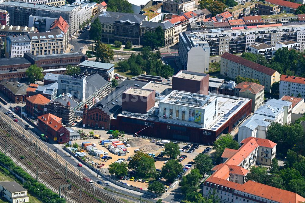 Luftbild Dresden - Opernhaus Staatsoperette Dresden in Dresden im Bundesland Sachsen, Deutschland