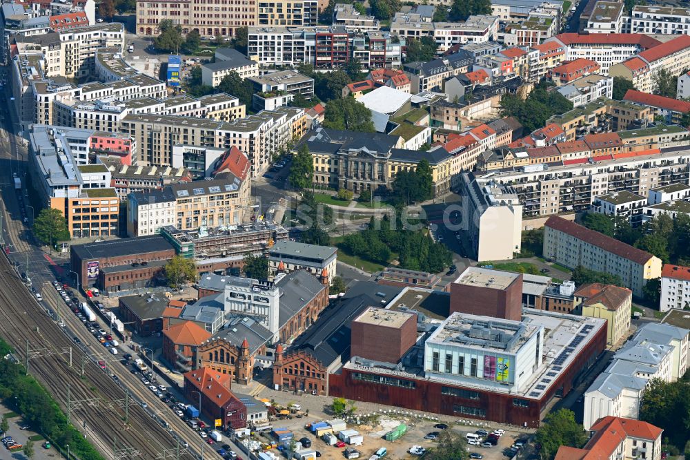 Luftaufnahme Dresden - Opernhaus Staatsoperette Dresden in Dresden im Bundesland Sachsen, Deutschland