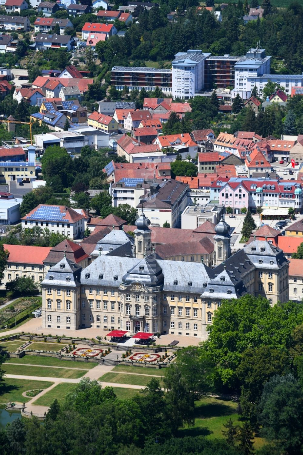 Luftbild Werneck - Orthopädisches Krankenhaus im Schloss Werneck in Werneck im Bundesland Bayern, Deutschland