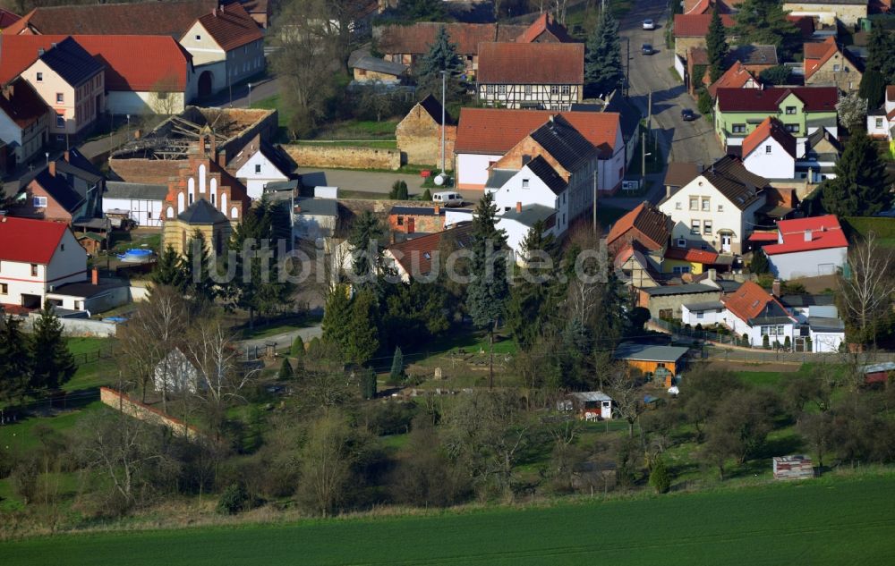 Hemsdorf von oben - Orts- Zentrum von Hemsdorf im Bundesland Sachsen-Anhalt